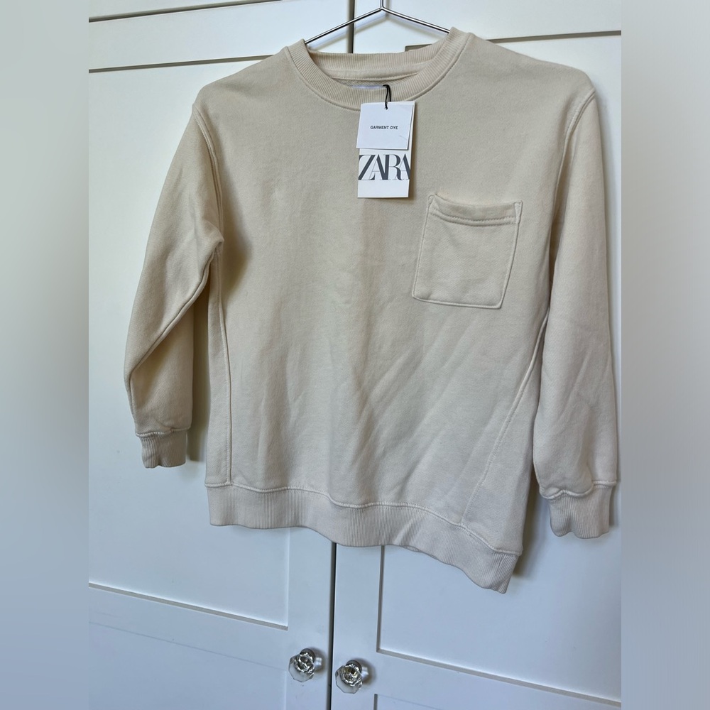 Zara girls 8 cream sweatshirt
